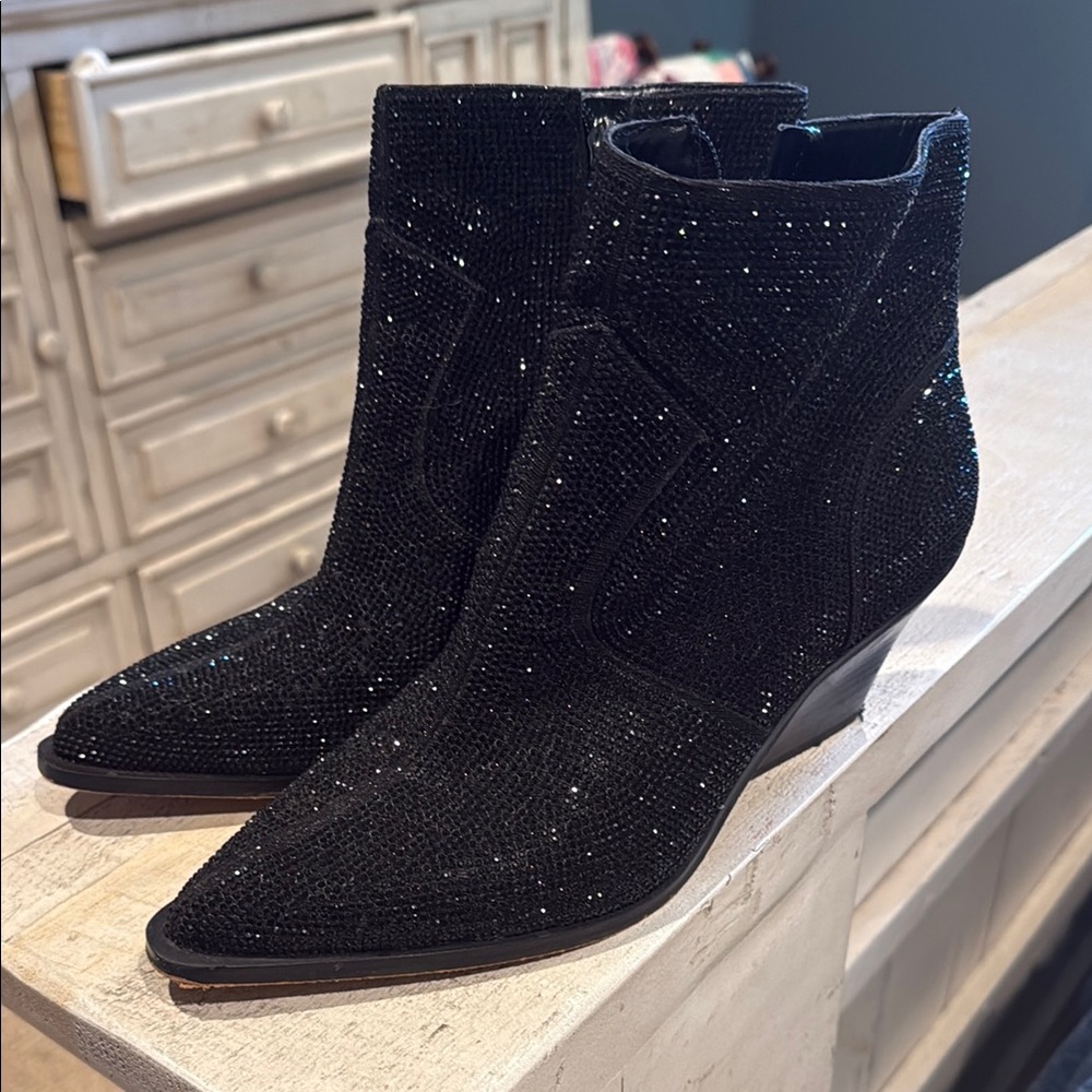 Jessica Simpson Black Ankle Booties with Block Heel